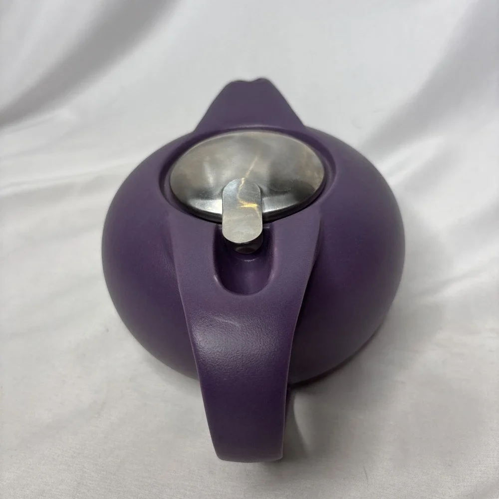 Zero Japan Ceramic Universal Teapot Purple Matte Finish Stainless Steel Lid Read